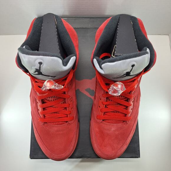 Air Jordan 5 Retro Mens 12 Red Suede 136027-602 Basketball Shoes Sneakers